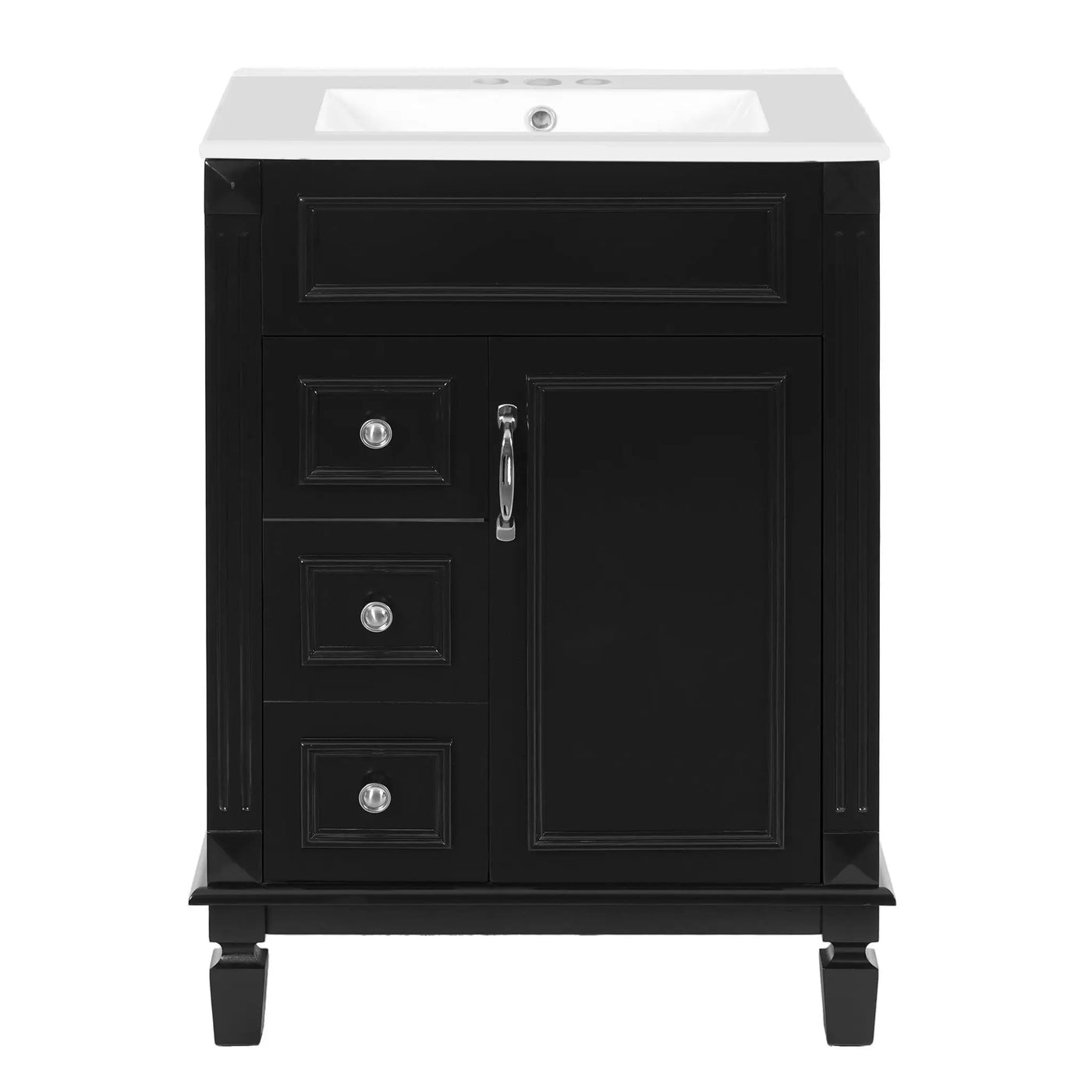Bathroom Vanity With Sink, Compact Cabinet & 2 Drawers by HouseOfZazla