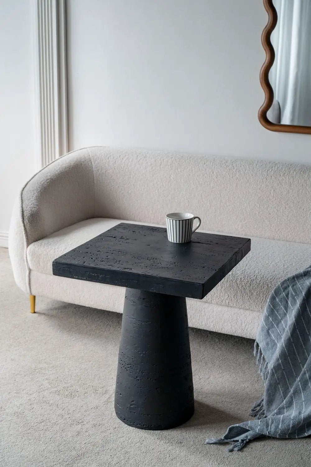Square Side Table With Pedestal Base by HouseOfZazla