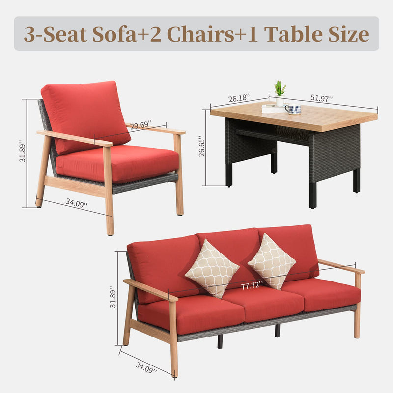 Outdoor Wicker Patio Furniture Sets 4 Pieces by HouseOfZazla