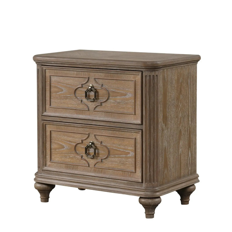 1 Piece Nightstand, Bedside Table With USB A And USB C Ports - Oak / Rustic by Unique Piece Furniture