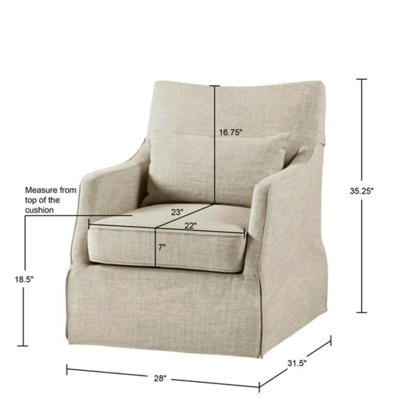 Traditional Design London Skirted Swivel Chair by HouseOfZazla