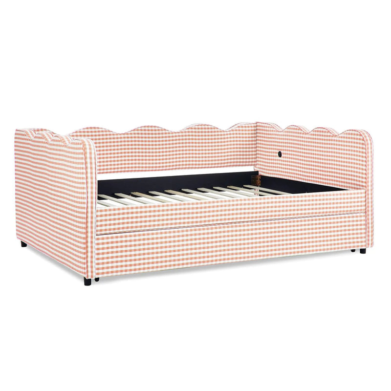 Full Size Cozy Gingham Daybed with Twin Size Trundle by HouseOfZazla