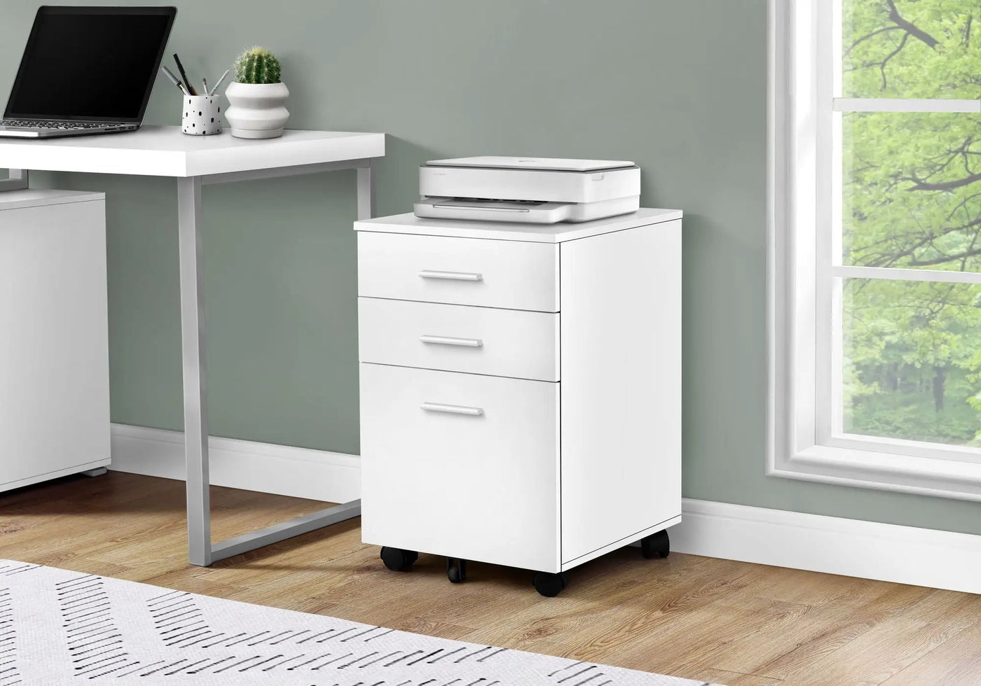 File Cabinet, Rolling Mobile, Storage Drawers, Printer Stand, Office, Work, Contemporary, Modern by Unique Piece Furniture