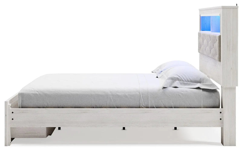 Altyra - King Upholstered Bookcase Bed With Storage - White by Unique Piece Furniture