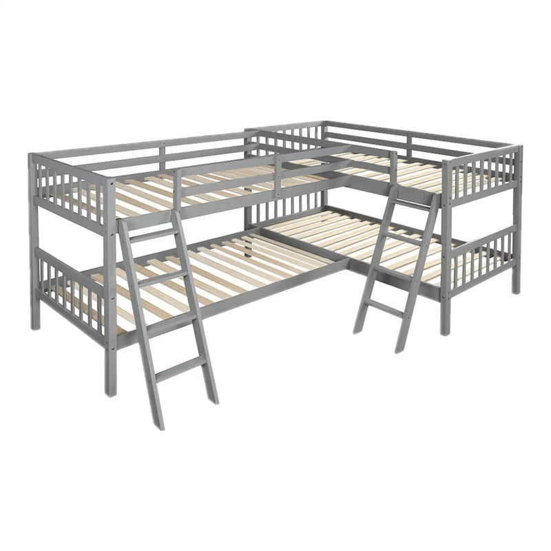 L Shaped Bunk Bed With Ladder by HouseOfZazla