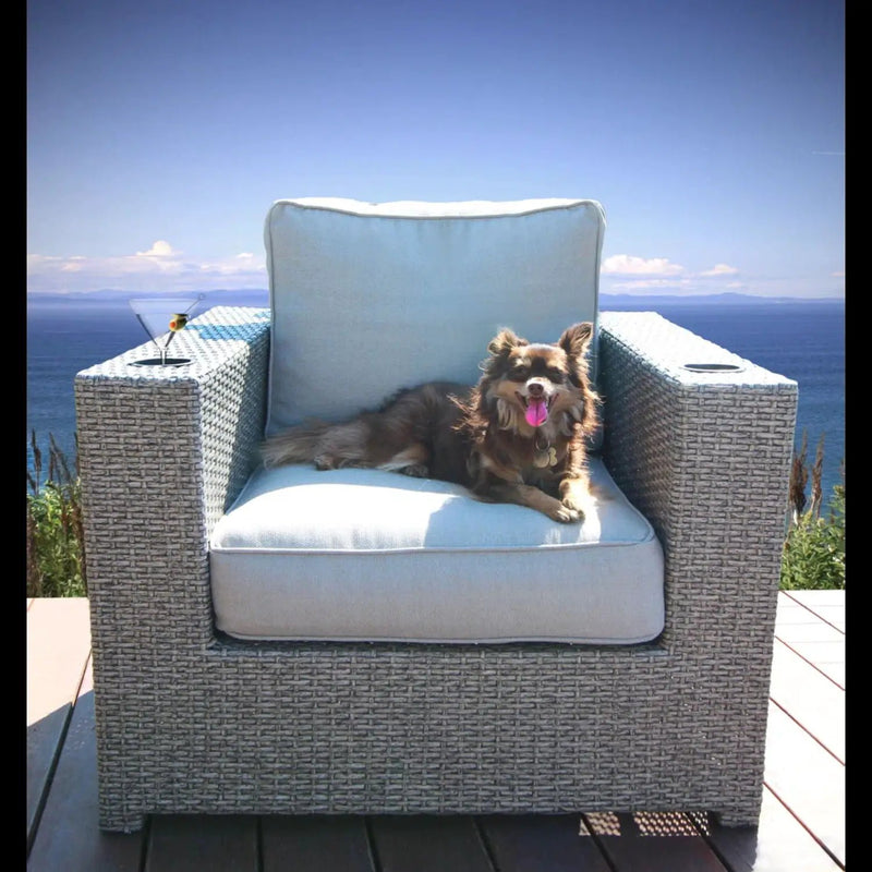 Elegant Patio Chair With Cushions - Gray by Unique Piece Furniture