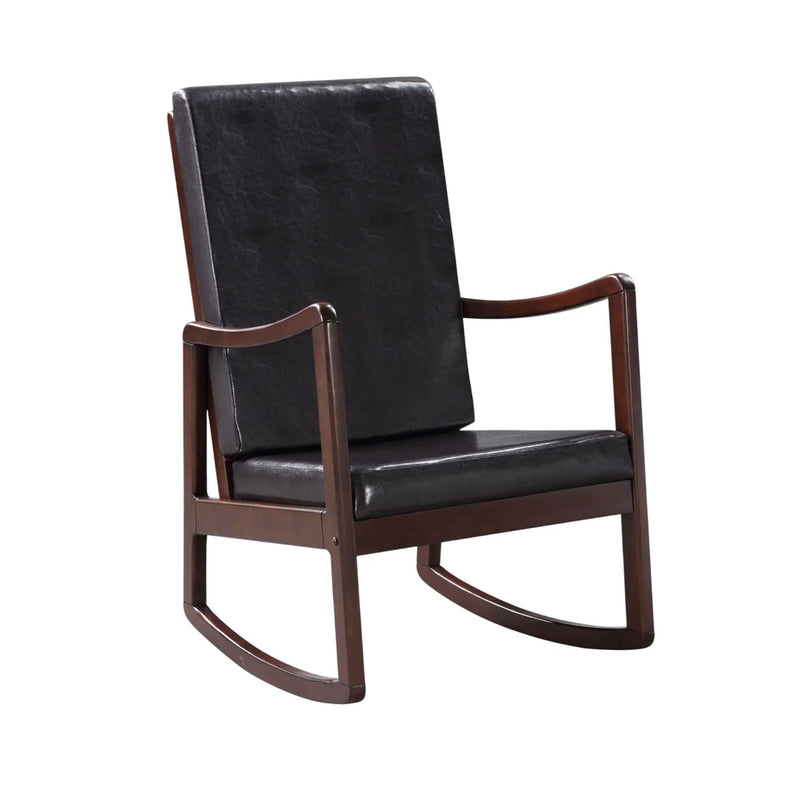 Raina - Synthenic Leather Rocking Chair - Espresso by Unique Piece Furniture