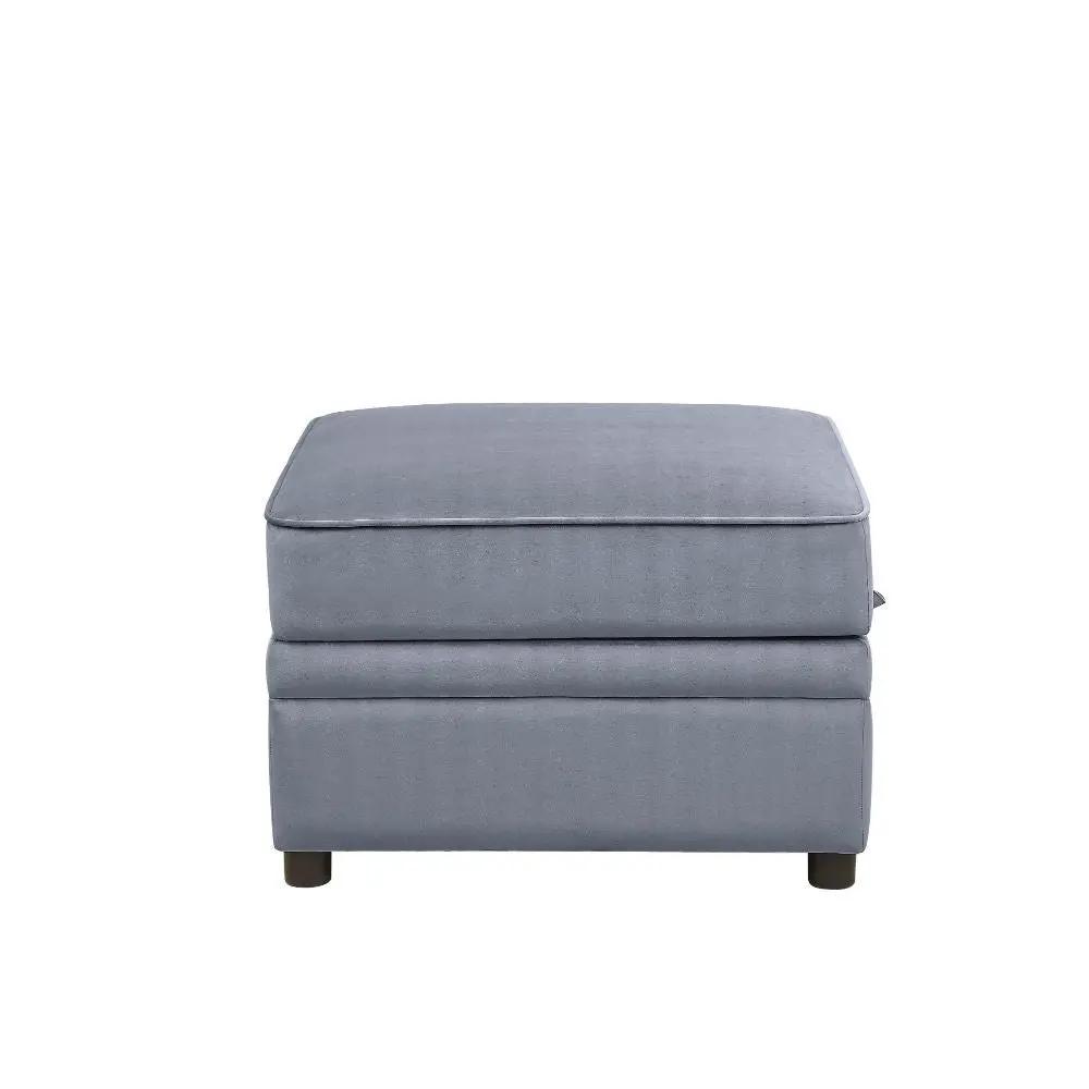 Bois II - Ottoman With Storage - Gray Velvet by Unique Piece Furniture