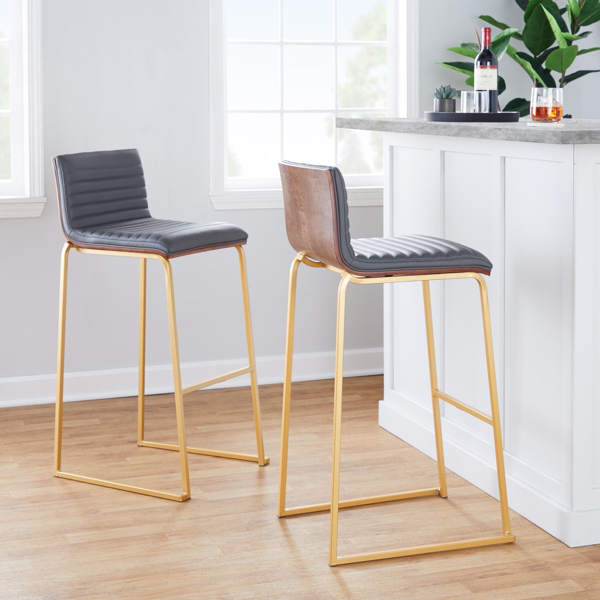 Mason Mara - Contemporary Versatile Desig Fixed Height Barstool (Set of 2) by Unique Piece Furniture