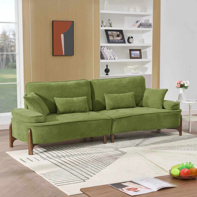 Comfortable Deep Seated Sofa With Pillows by HouseOfZazla