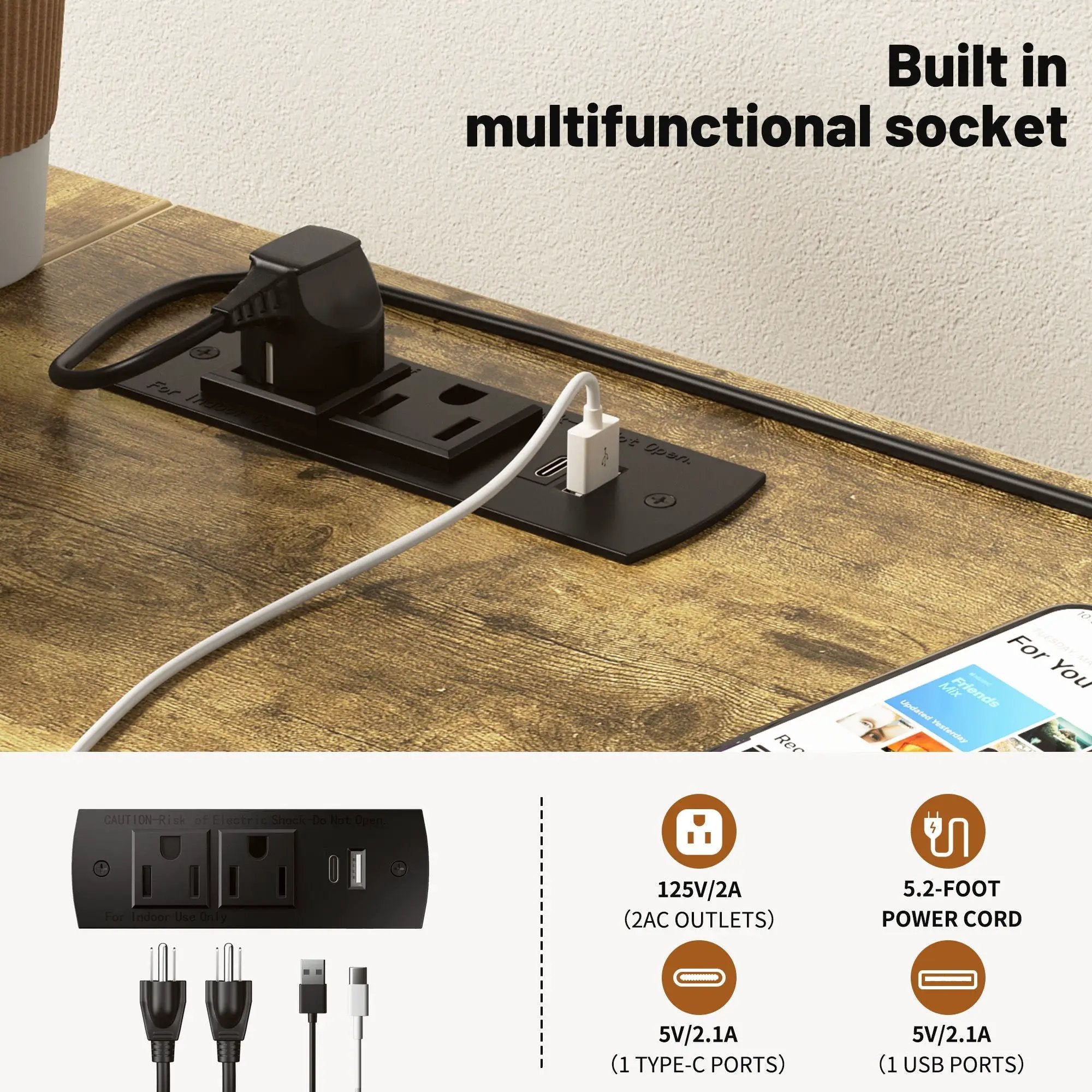 Twin Metal Loft Bed With L - Shaped Desk, Charging Station Loft Bed Frame Twin Size, Safety Guard & Ladder, No Box Spring Needed - Black by Unique Piece Furniture