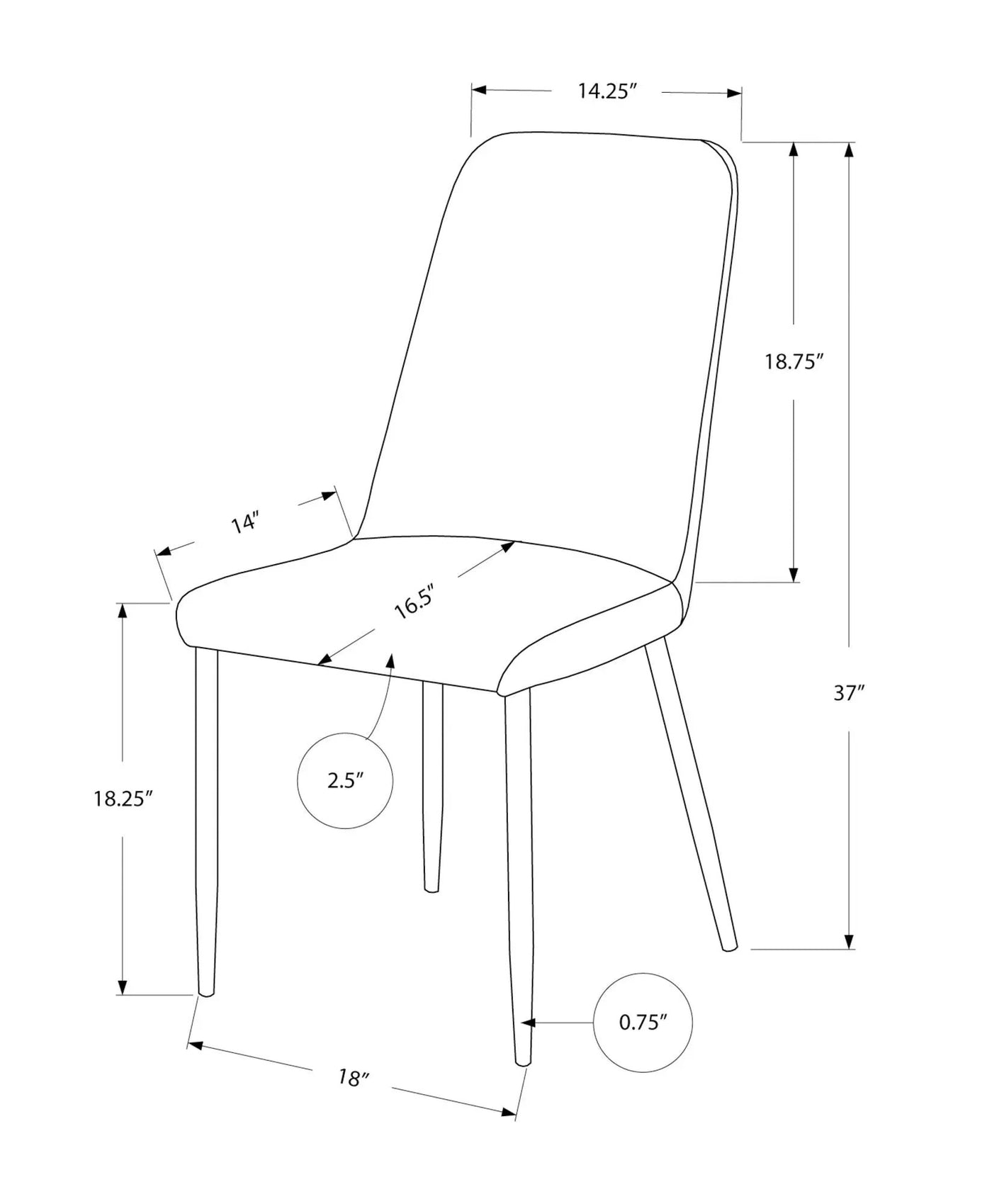 Dining Chair, Side, Upholstered For Dining Room, Contemporary (Set of 2) by HouseOfZazla