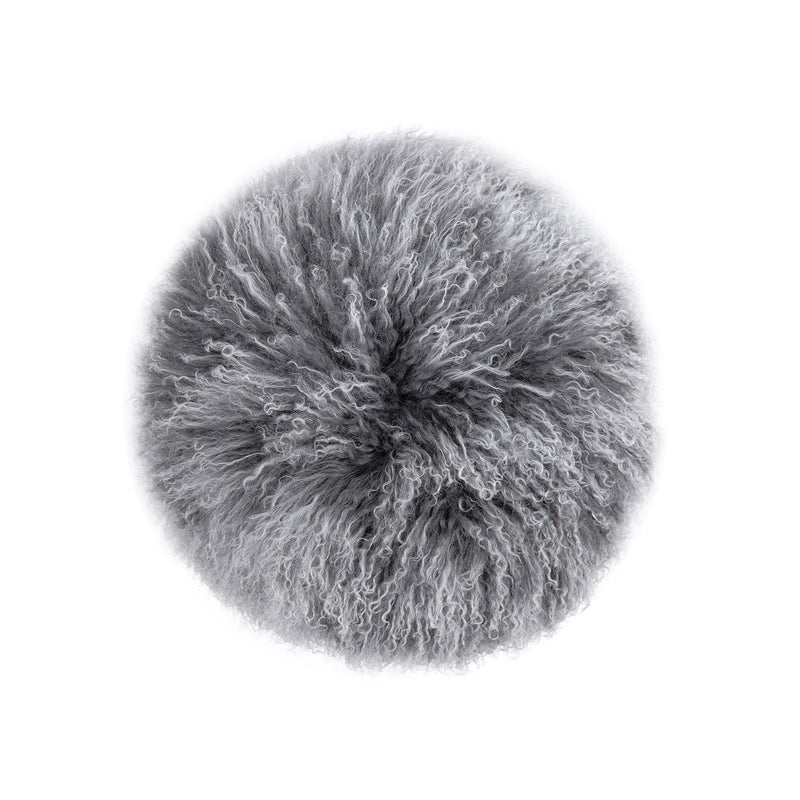 Alberta - Mongolian Sheepskin Round Ottoman by HouseOfZazla