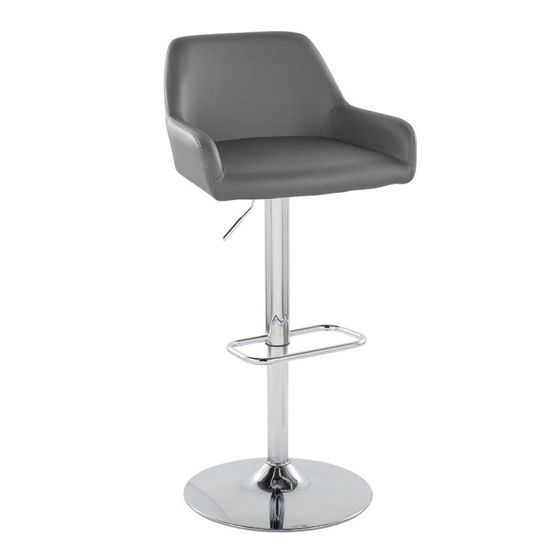 Daniella - Contemporary Adjustable Barstool With Swivel With Rounded Rectangle Footrest (Set of 2) by Unique Piece Furniture