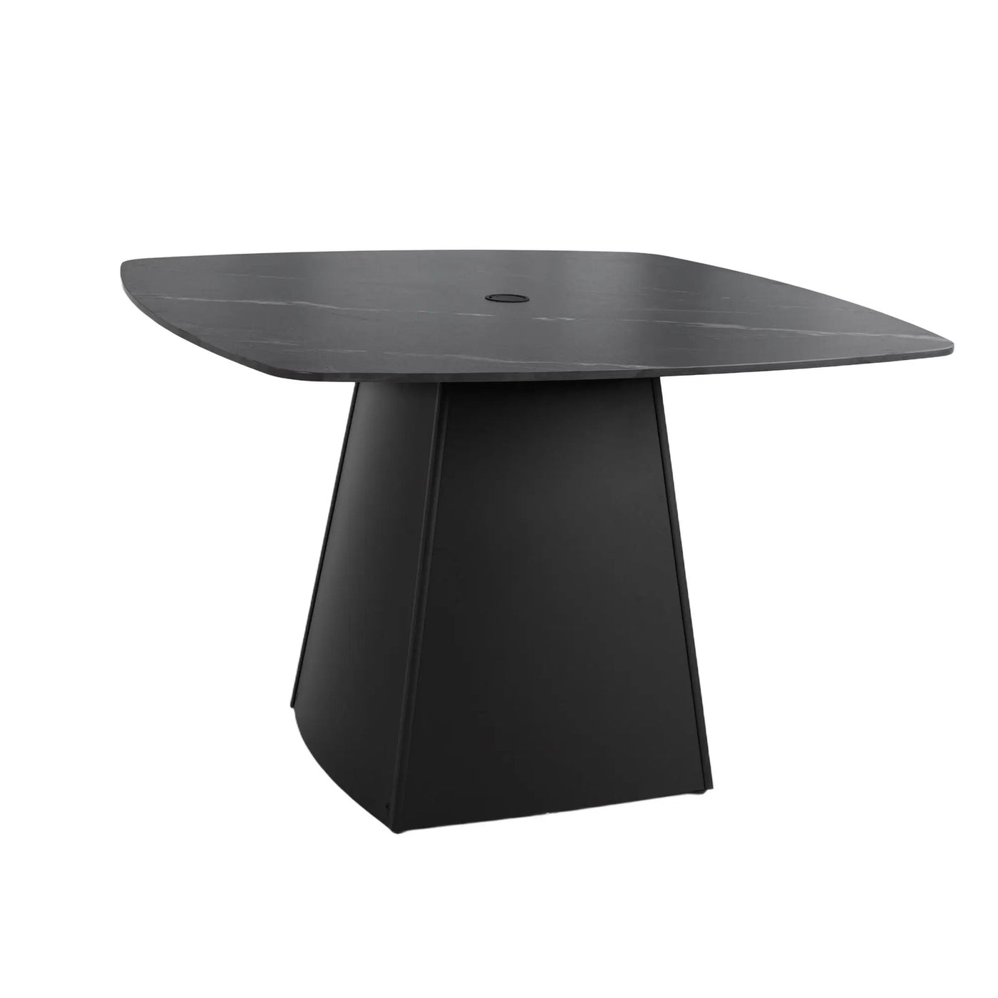 Rounded Square Outdoor Pedestal Dining Table by Unique Piece Furniture