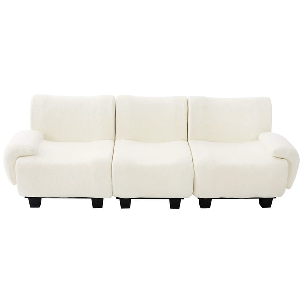 3 Seater Sofa Couch With Curved Armrests