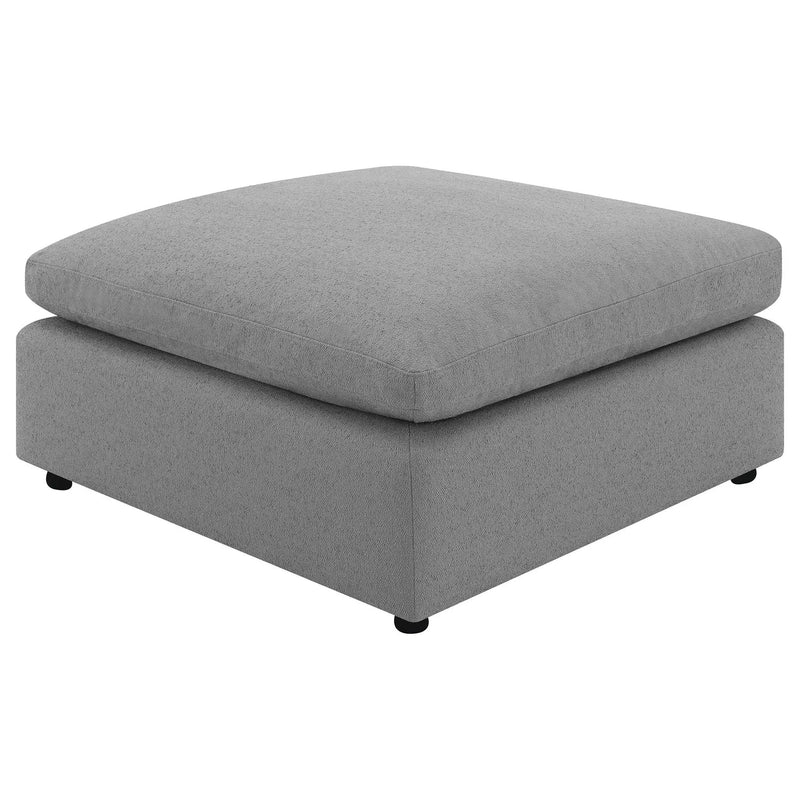 Raleigh Boucle Upholstered Ottoman Grey by Unique Piece Furniture