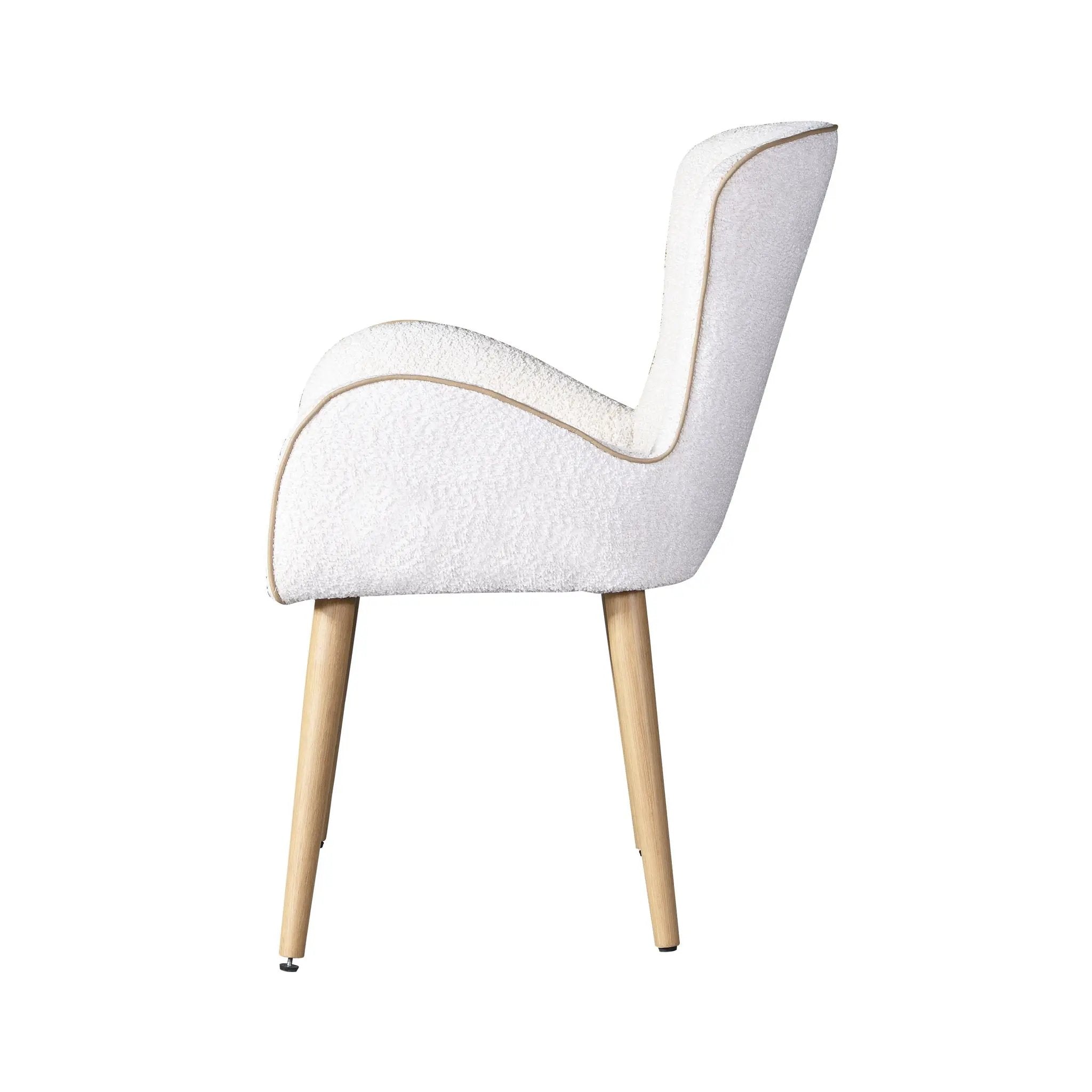Qwin - Boucle Side Chair (Set of 2) - Beige by Unique Piece Furniture