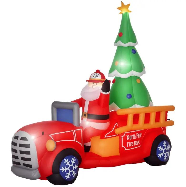 Inflatable Santa Truck with Lit Christmas Tree by HouseOfZazla