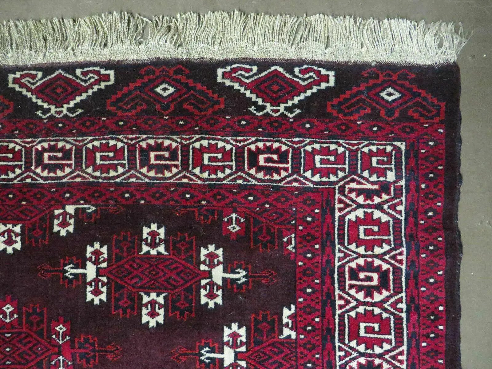 7' X 10' Antique Handmade Yamud Turkoman Wool Rug Excellent by Jewel Rugs