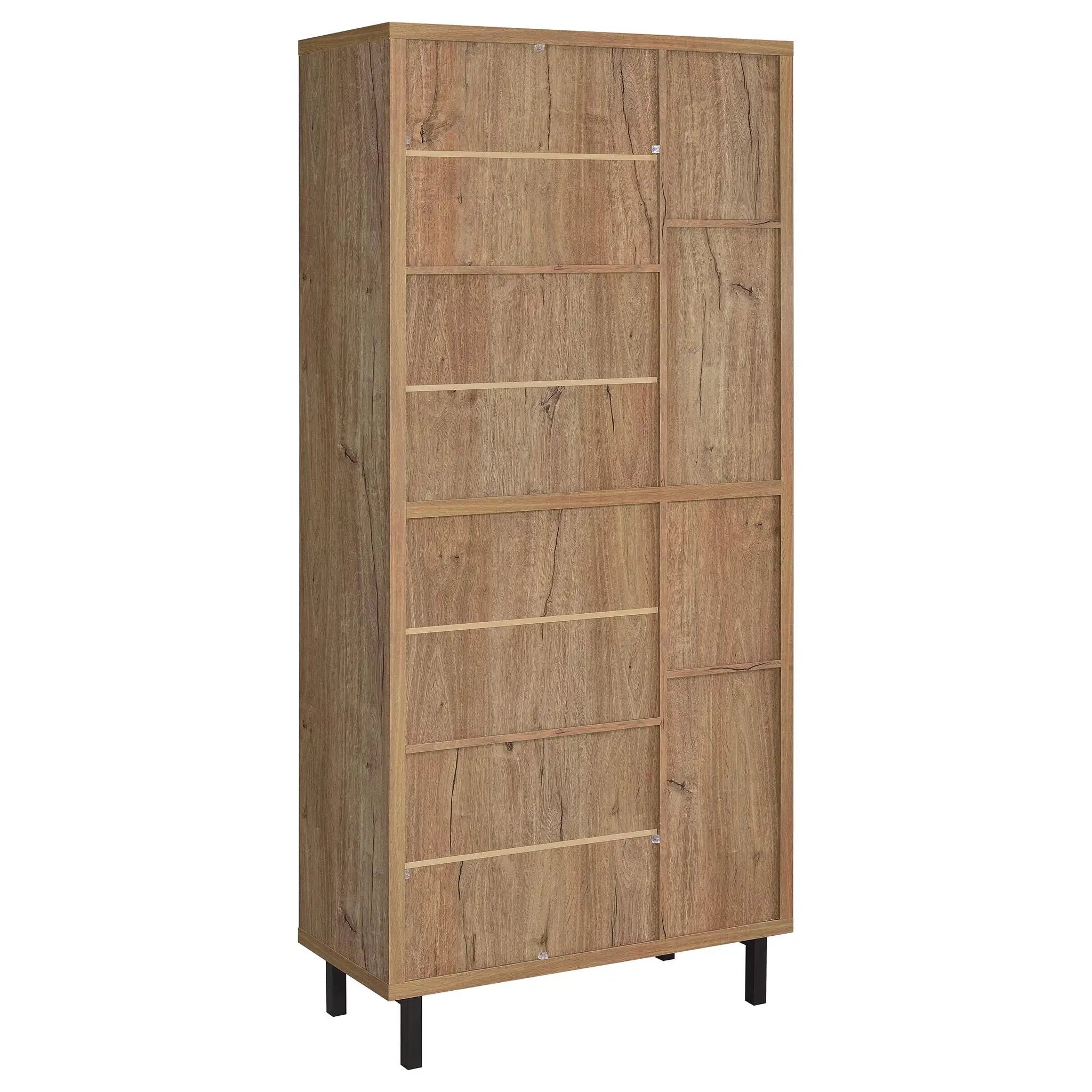 Teller 80-inch 4-door Tall Shoe Storage Cabinet Natural Oak by Unique Piece Furniture