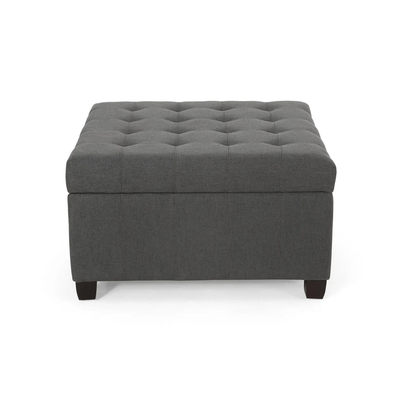 Upholstered Tufted Fabric Storage Ottoman by HouseOfZazla
