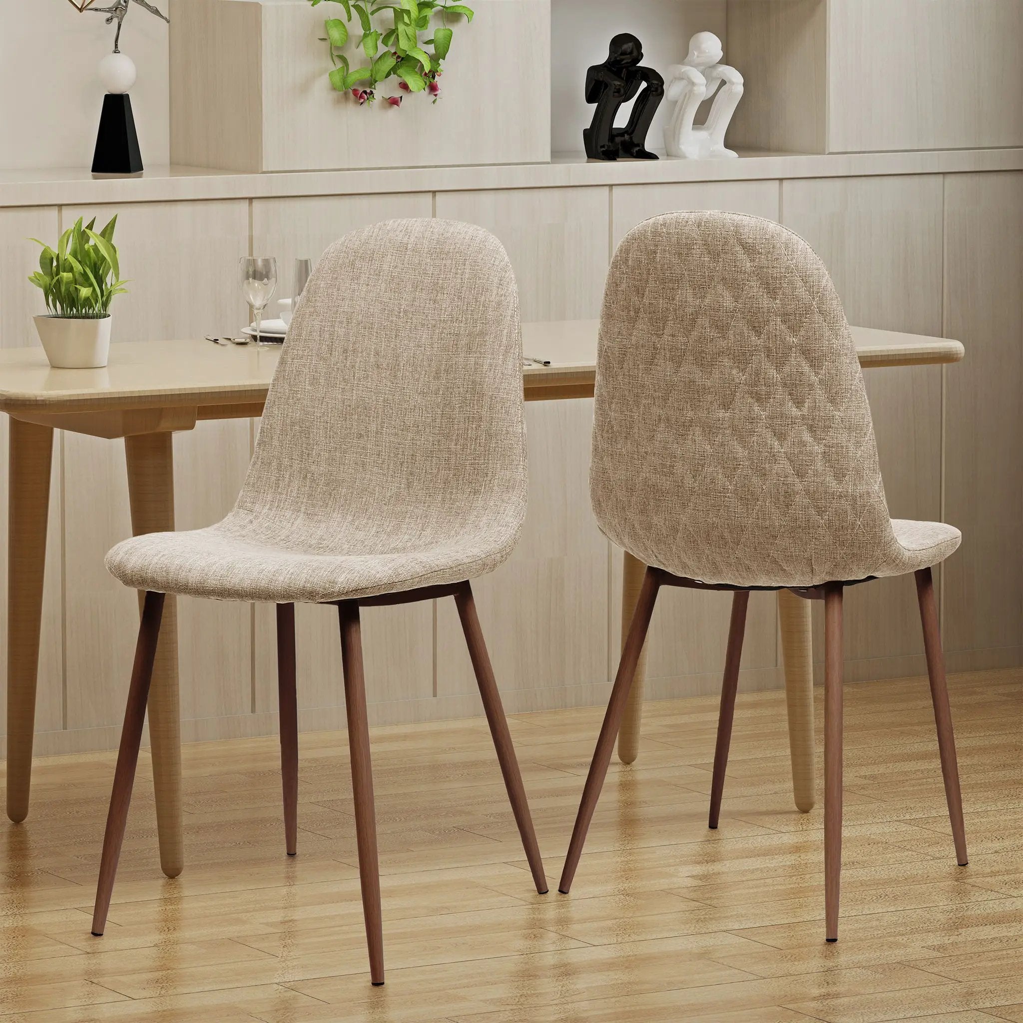 Elegant Dining Chair Set With Fabric by HouseOfZazla