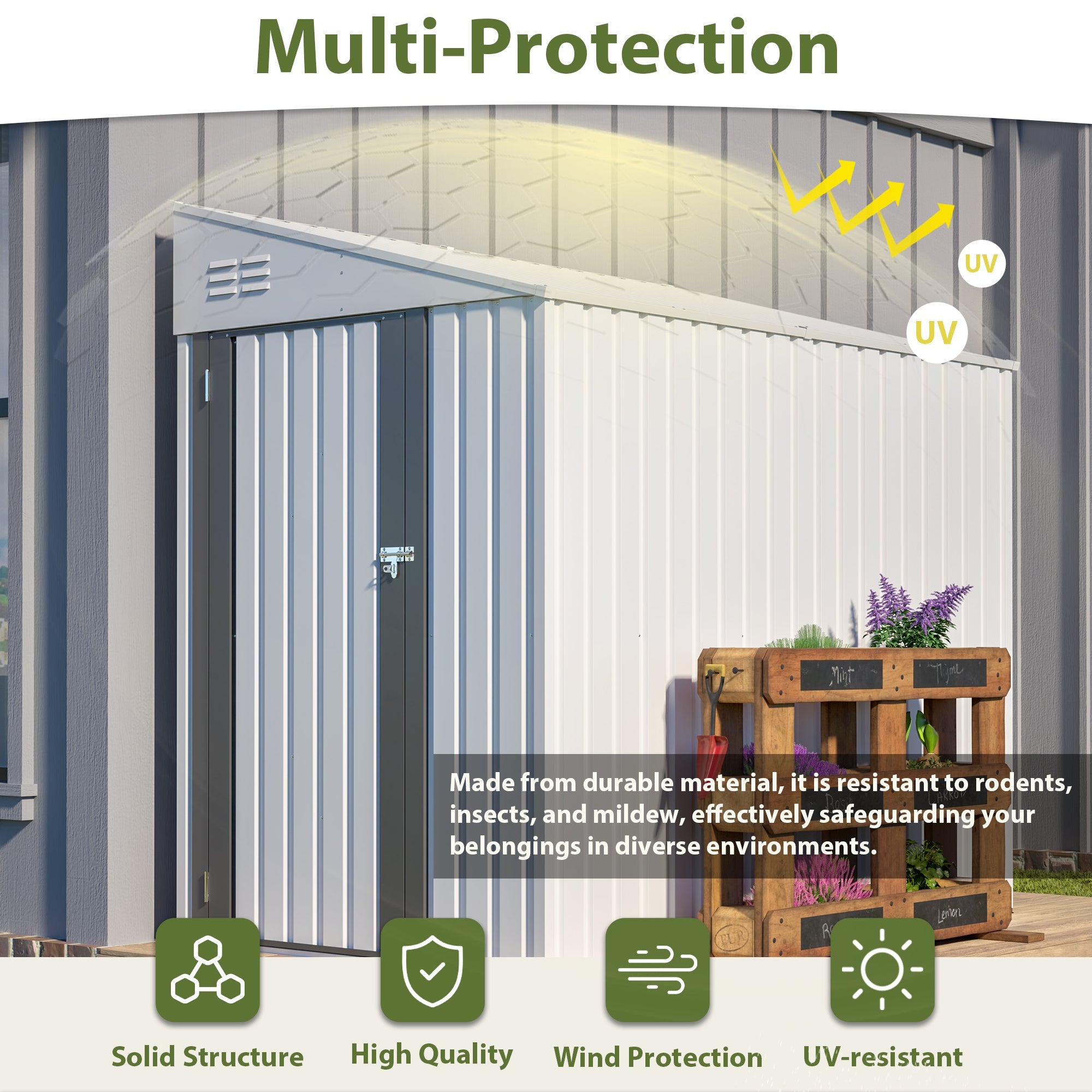 White 4' x 7' Lean-To Storage Shed by HouseOfZazla
