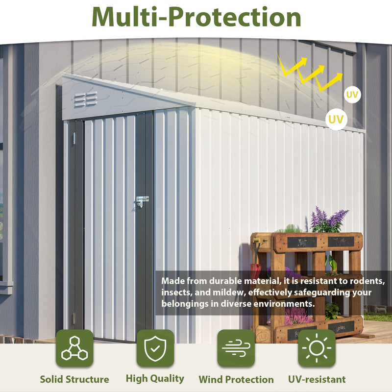 White 4' x 7' Lean-To Storage Shed by HouseOfZazla
