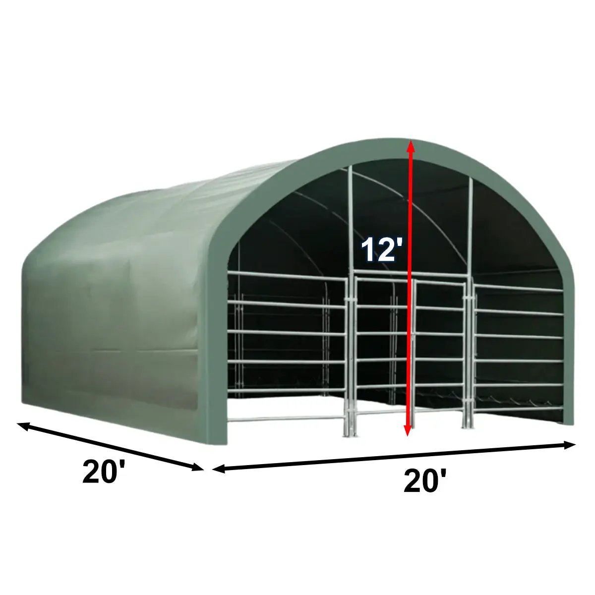 20' x 20' Livestock Corral Shelter with Front Door by Chery Industrial