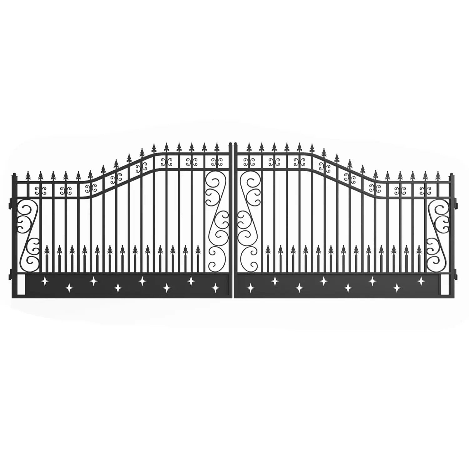 20x8 ft Steel Dual Swing Driveway Gate by Chery Industrial