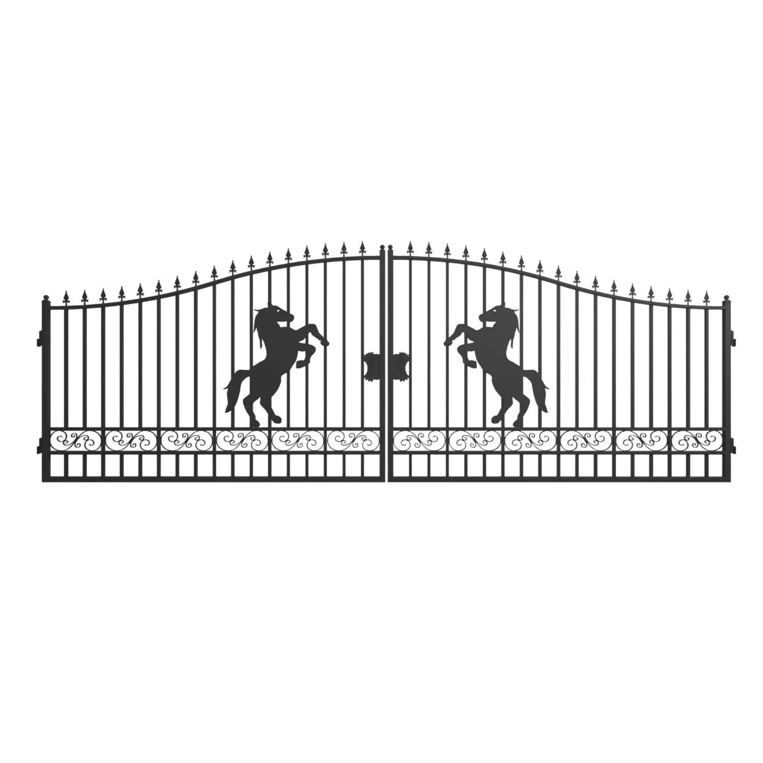 20x8 ft Steel Dual Swing Driveway Gate by Chery Industrial
