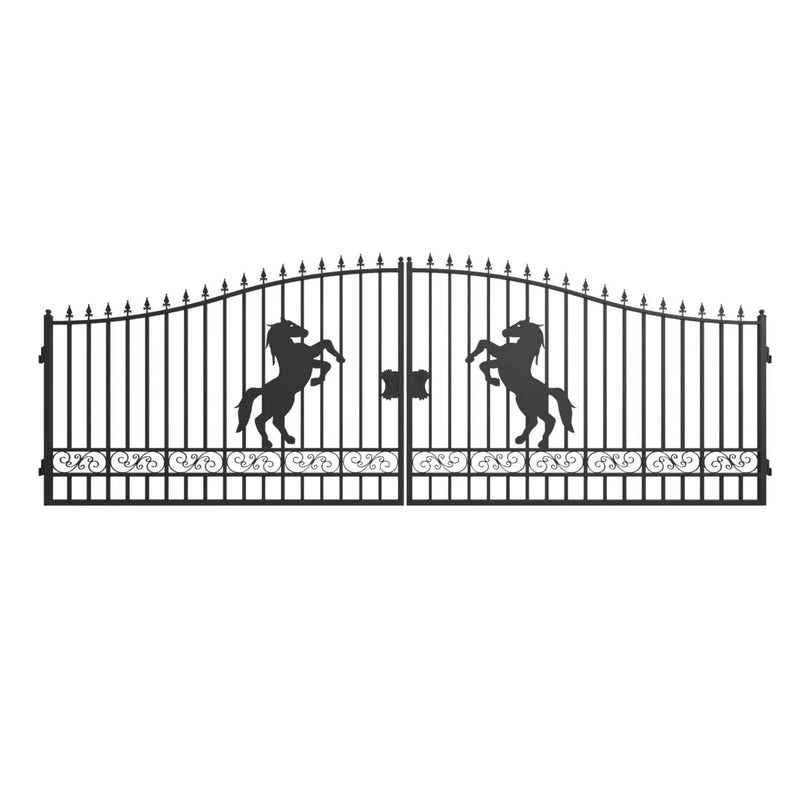 20x8 ft Steel Dual Swing Driveway Gate by Chery Industrial