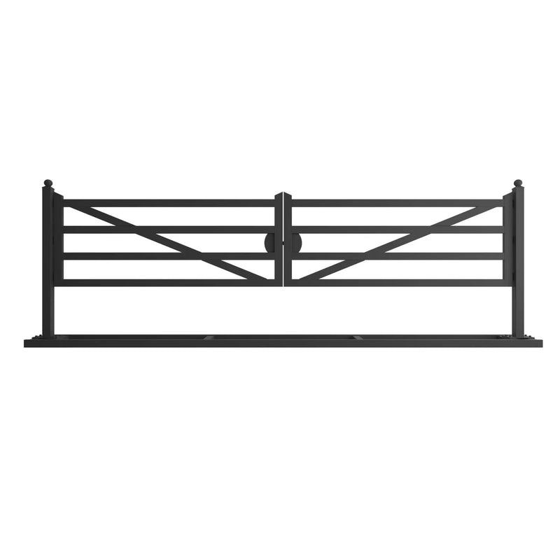 20 ft Farm Driveway Gate with Diagonal Tubes, Dual Swing by Chery Industrial