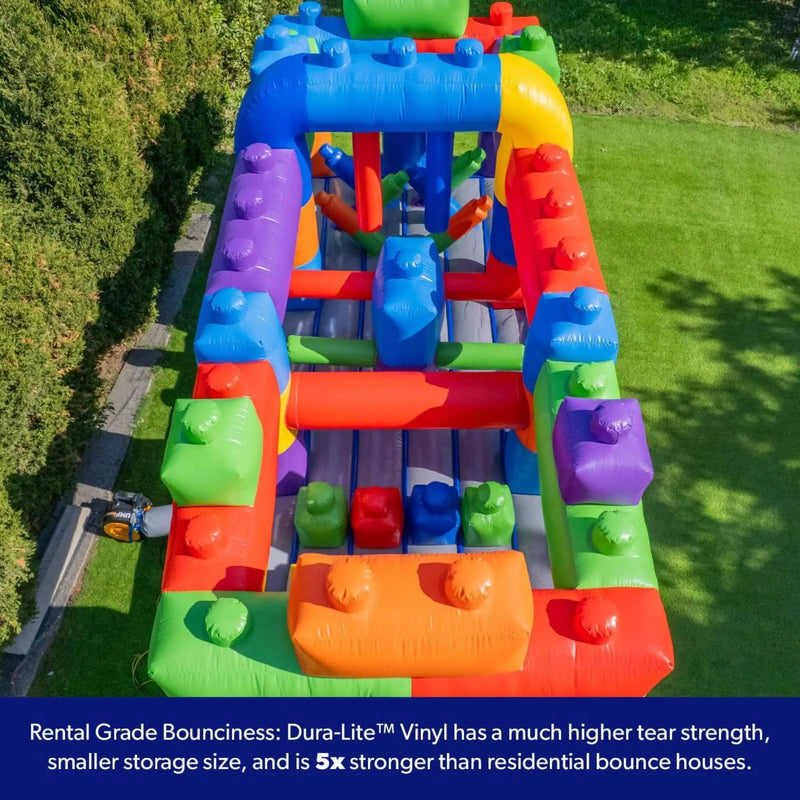 20FT Giant Multicolor Block Inflatable Obstacle Course With Large Mesh Windows (SAK75192) by SAKSBY WHOLESALE