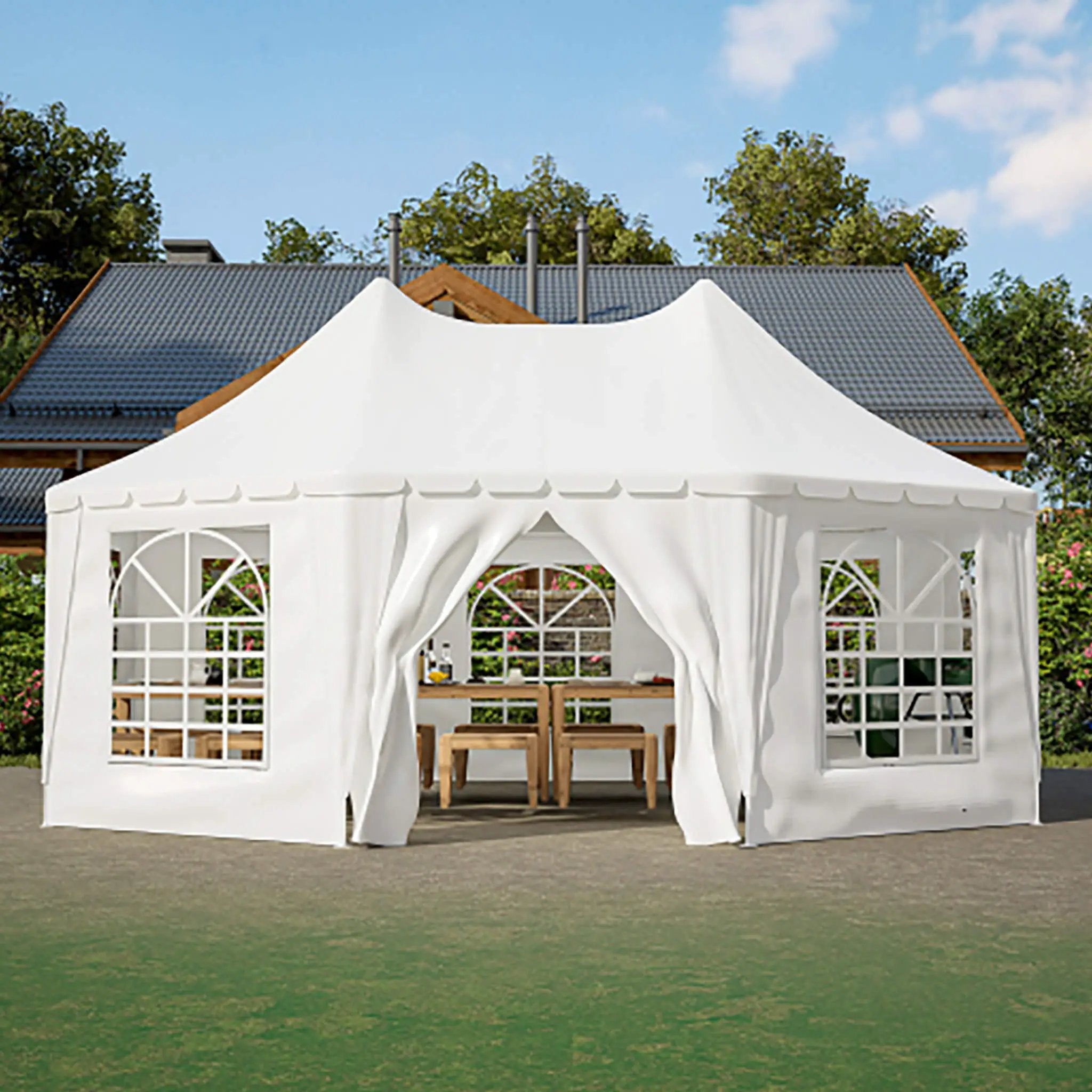 [20X15FT] Extra-Large Heavy-Duty Outdoor Waterproof Party And Wedding Tent With Steel Frame (SAK07645) by SAKSBY WHOLESALE