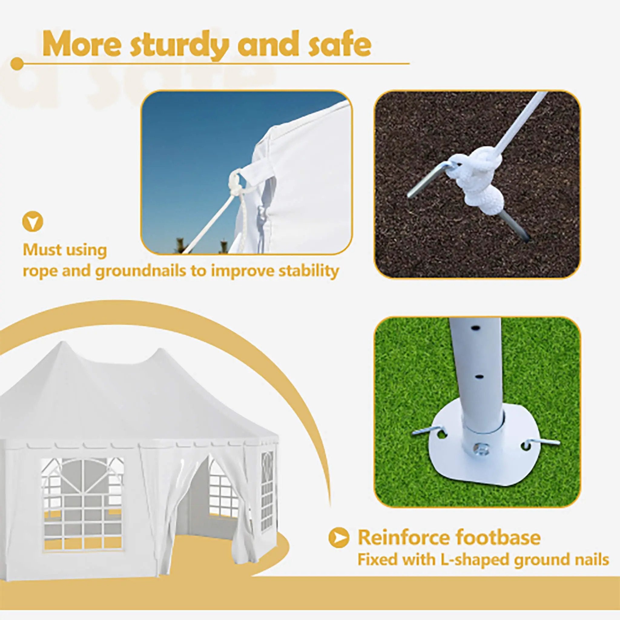 [20X15FT] Extra-Large Heavy-Duty Outdoor Waterproof Party And Wedding Tent With Steel Frame (SAK07645) by SAKSBY WHOLESALE