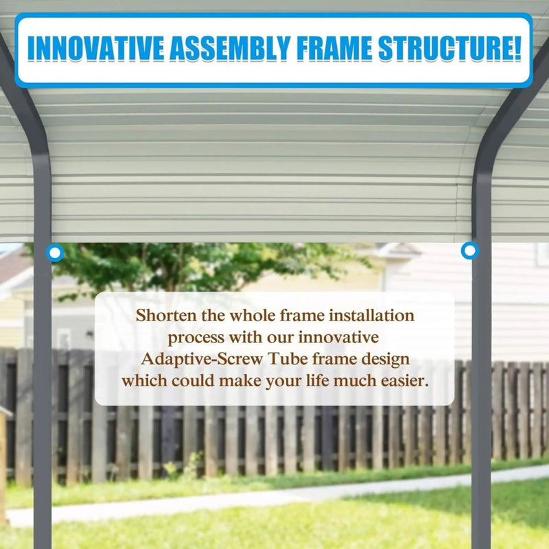 [20X20FT] Alora Extra Large Premium Heavy-Duty Outdoor Metal Carport Shelter (SAK97425) by SAKSBY WHOLESALE