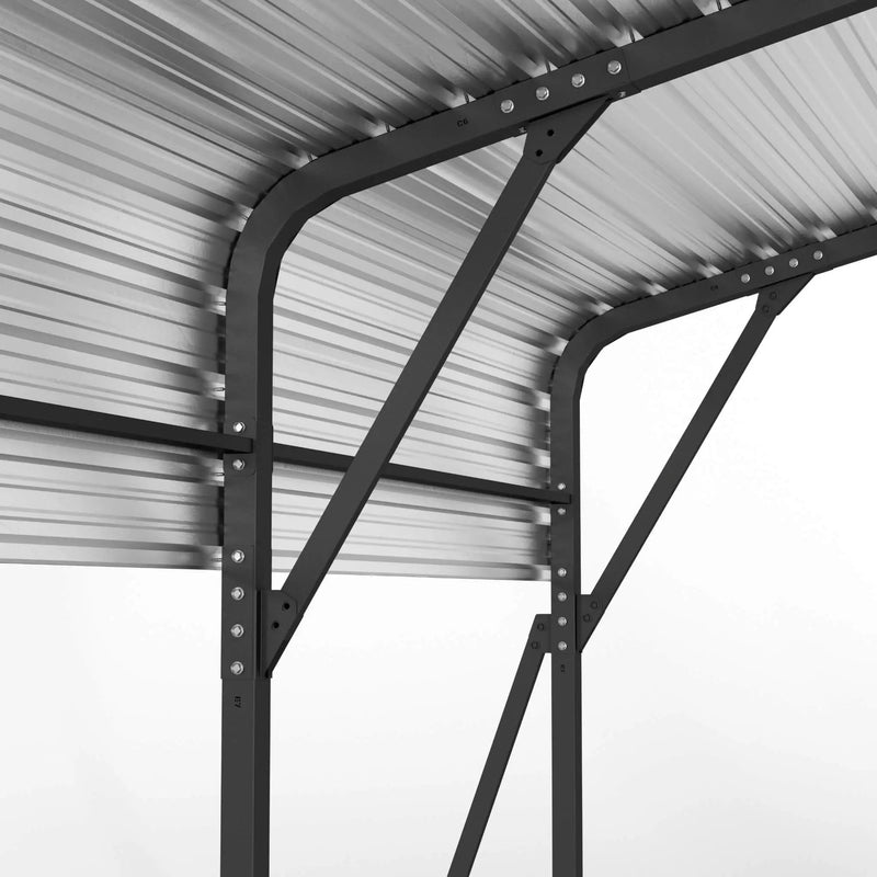 [20X20FT] Alora Extra Large Heavy-Duty Outdoor Metal Carport With Galvanized Steel Roof For Cars, Boats And Trucks (SAK75633) by SAKSBY WHOLESALE