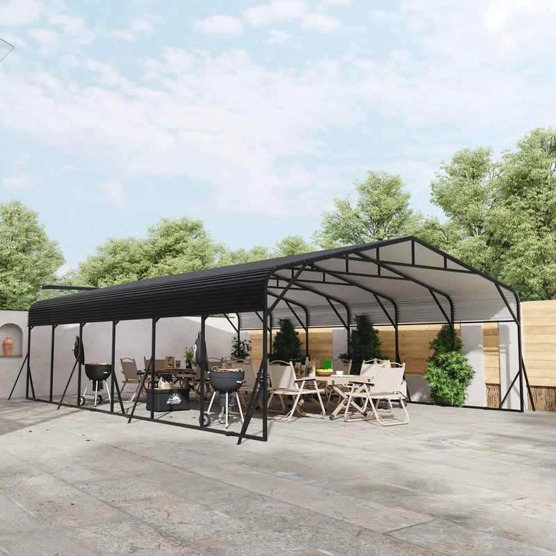 [20X30FT] Alora Heavy-Duty Wind-Resistant Steel Roof Carport With Triangular Frame (SAK94812) by SAKSBY WHOLESALE