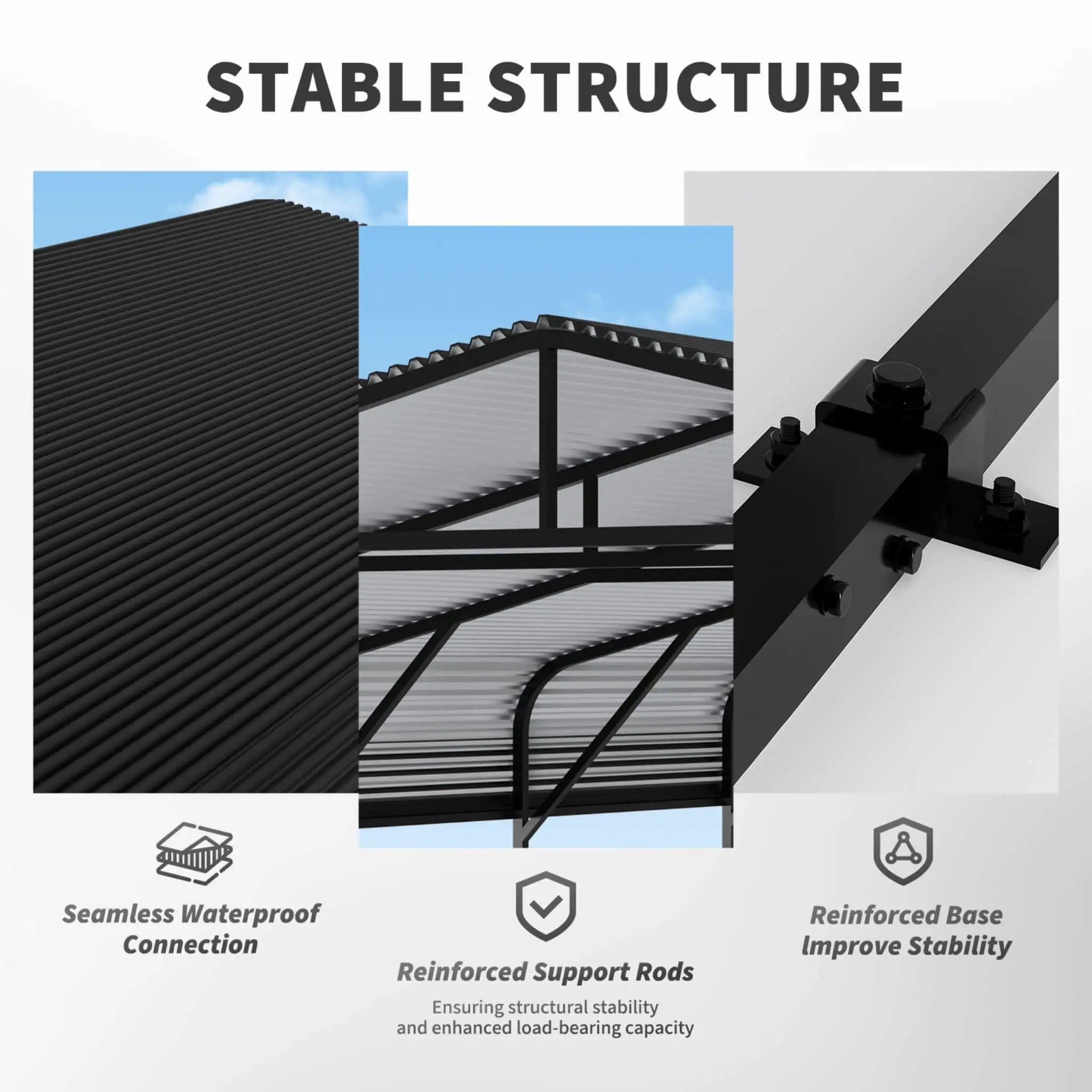 [20X30FT] Alora Heavy-Duty Wind-Resistant Steel Roof Carport With Triangular Frame (SAK94812) by SAKSBY WHOLESALE