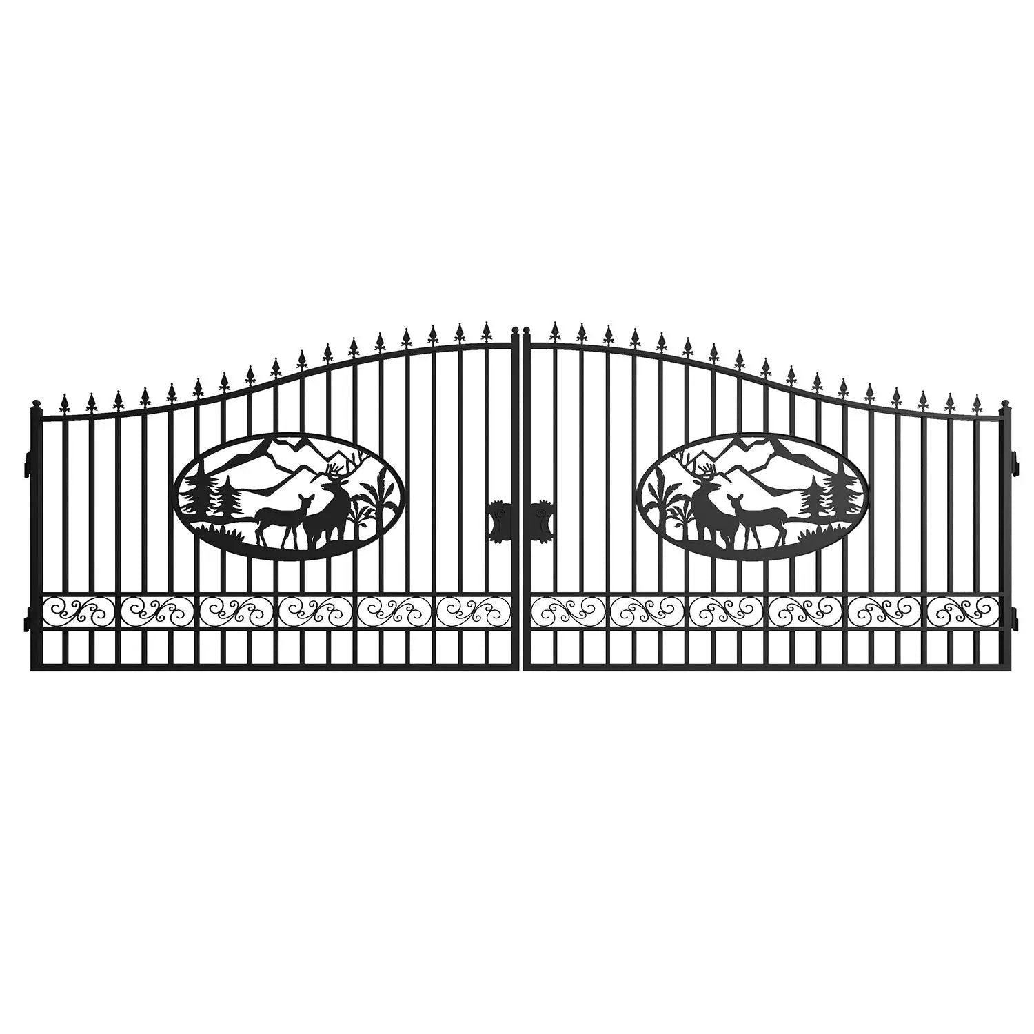 20x8 ft Steel Dual Swing Driveway Gate by Chery Industrial