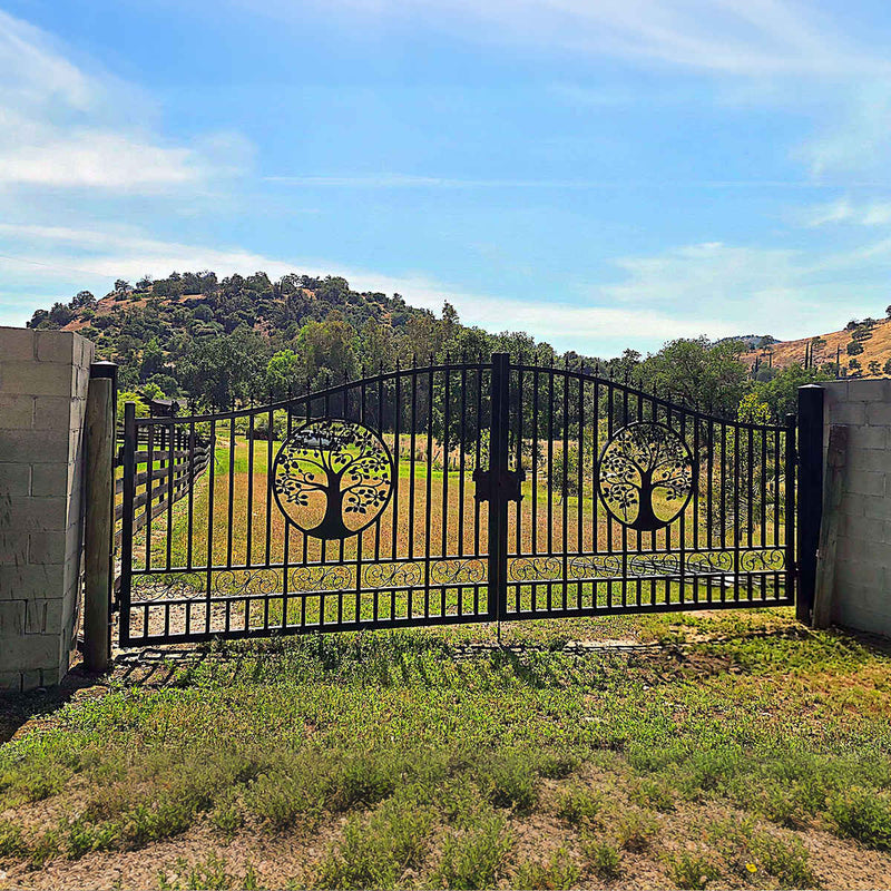 20x8 ft Steel Dual Swing Driveway Gate by Chery Industrial