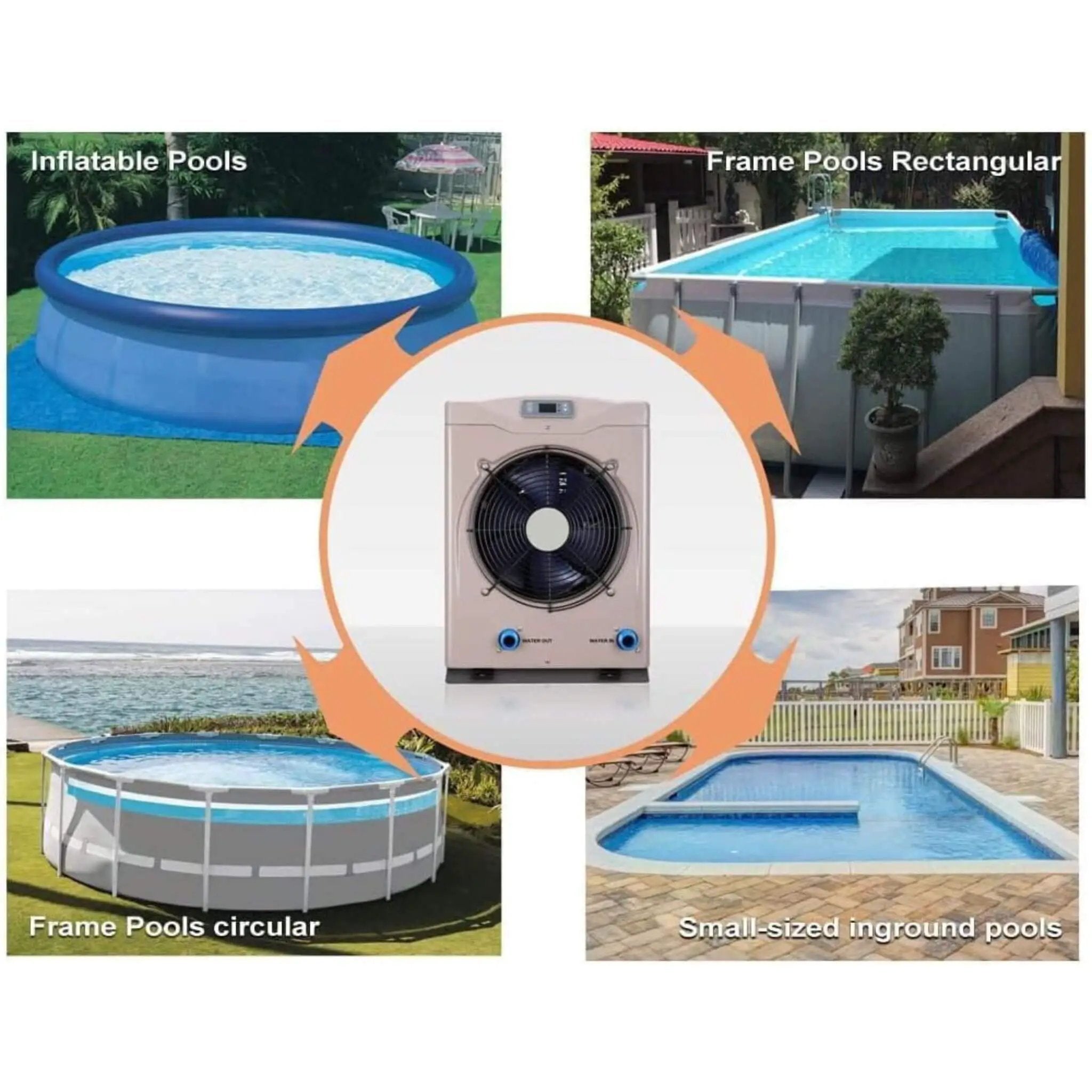 21-Inch Heavy-Duty 5K Gallons Electric Home Above And Inground Swimming Pool Heater Pump (SAK94751) by SAKSBY WHOLESALE