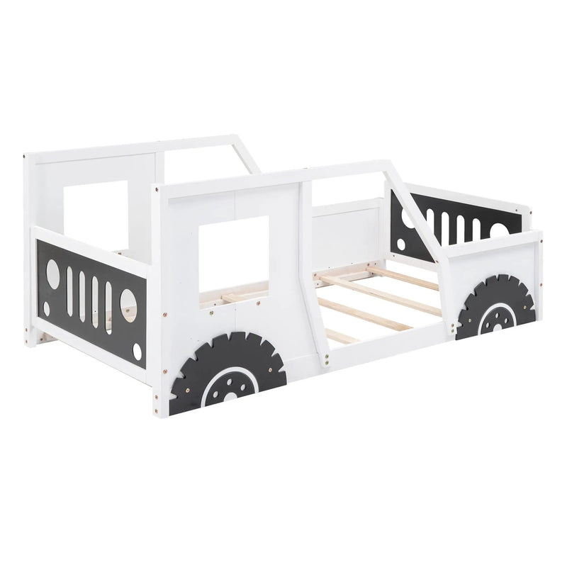 Classic Car Shaped Platform Bed With Wheels by Unique Piece Furniture