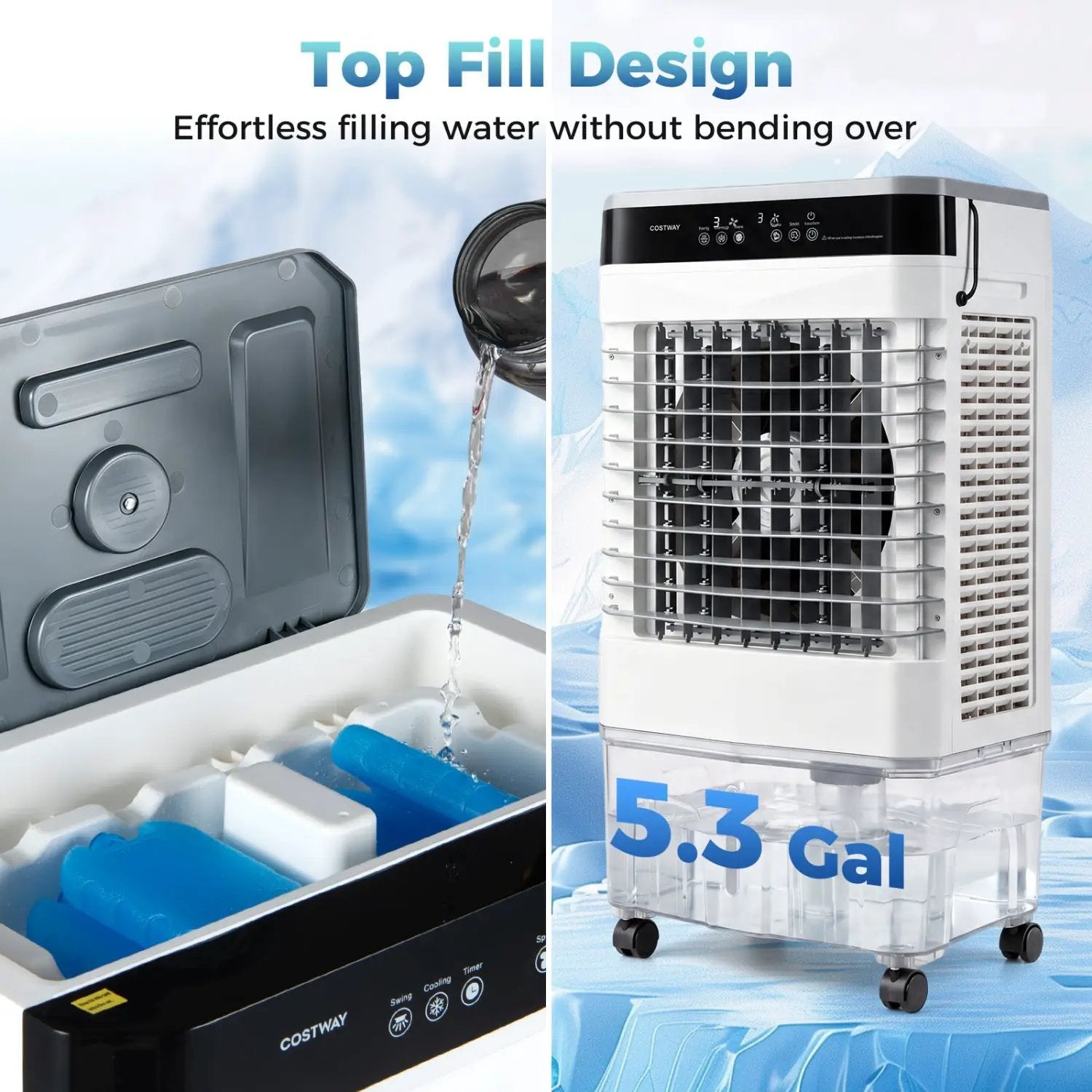 Evaporative Air Cooler 2100 CFM with 5.3 Gal Tank by DirectDeals