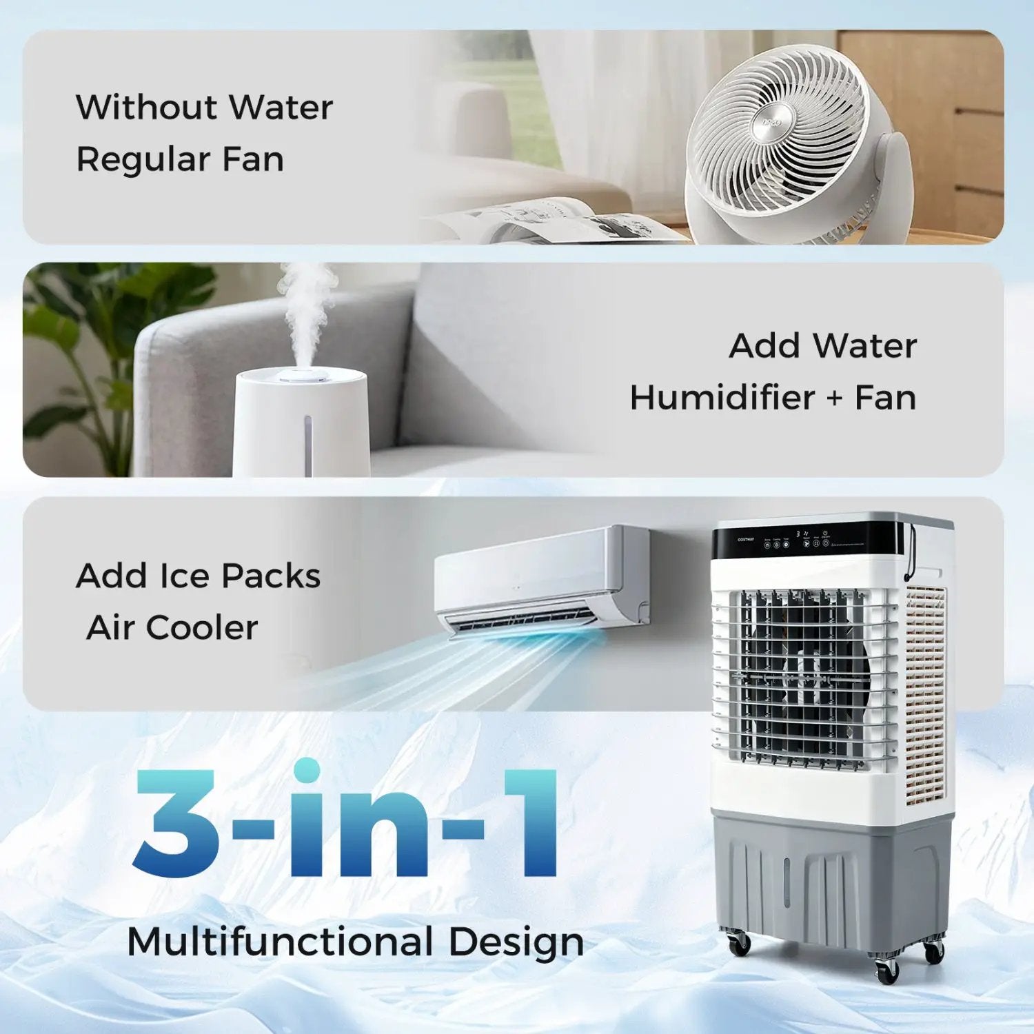 Evaporative Air Cooler 2100 CFM with 5.3 Gal Tank by DirectDeals