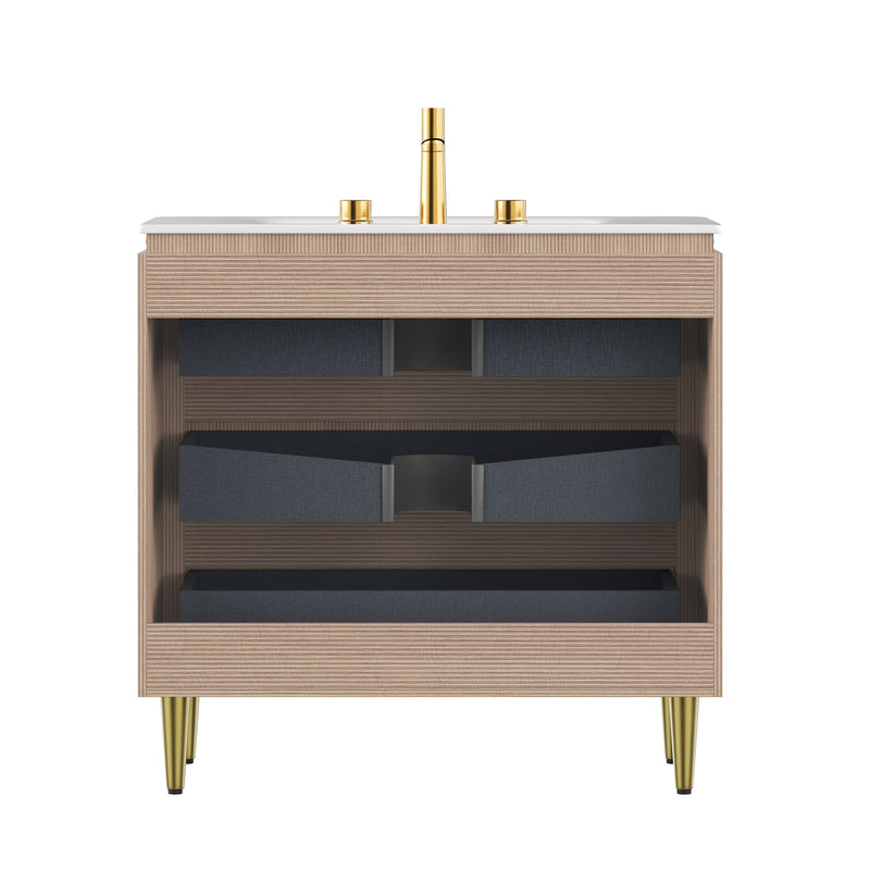 Amara 36'' Bathroom Vanity & Sink, Carrara by HouseOfZazla