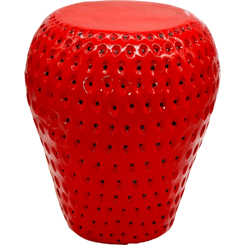 Strawberry Fruit Stool, 13.4" Oversized Resin Stool by HouseOfZazla