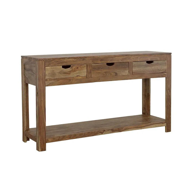 Esther 3-drawer Wood Console Table Natural Sheesham by Unique Piece Furniture